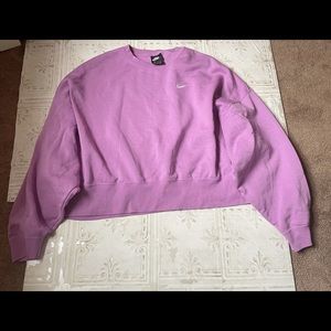 NWOT Nike Sportswear Women's Essentials Fleece Lavender Cropped Crew XL